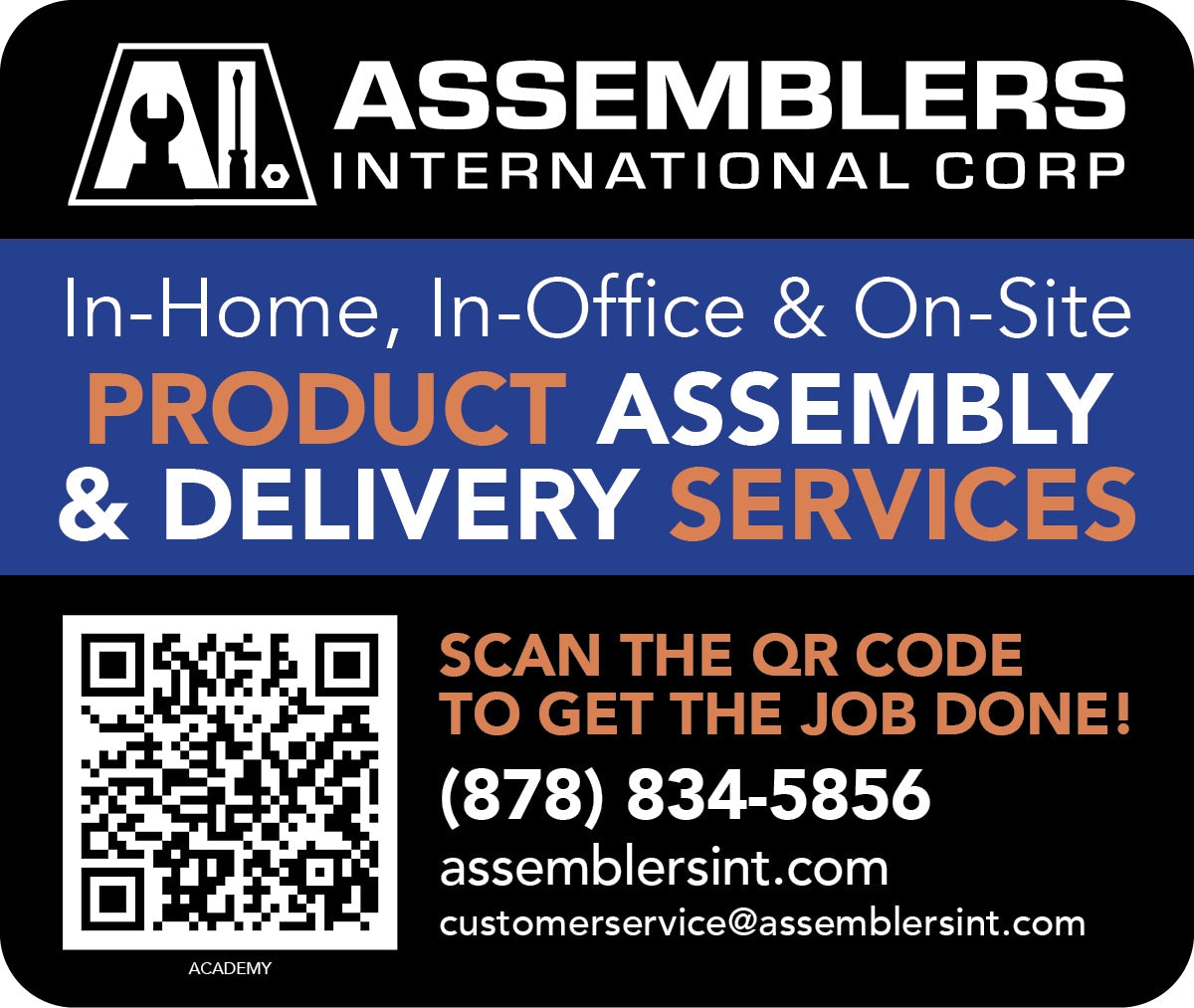 Assembly & Delivery Services Sticker 250-ct. FOR ACADEMY STORES