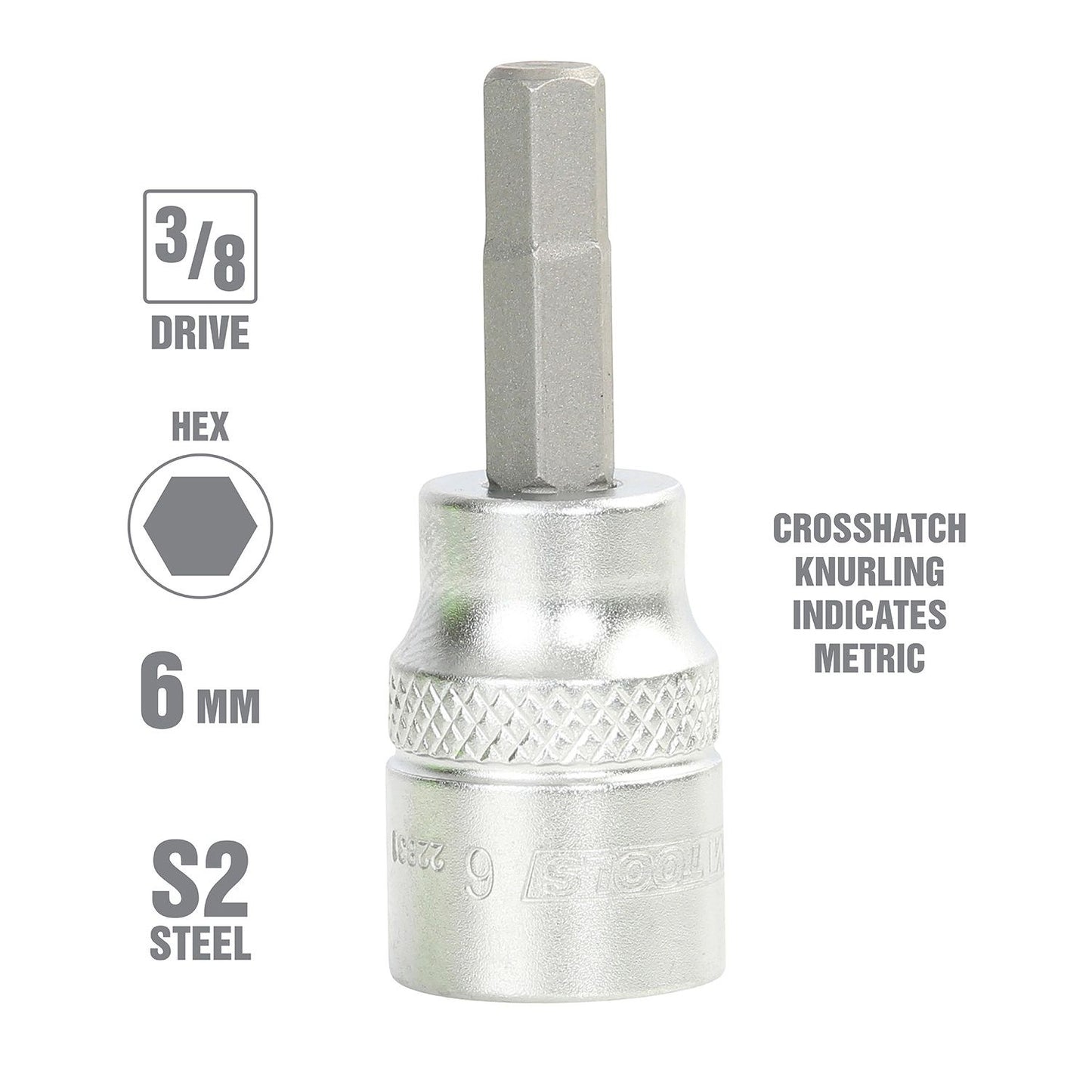 OEMTOOLS 22831 3/8 Inch Drive Hex Bit Socket (6 mm)